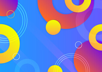 Modern 3d blue orange red green abstract background with geometric shapes. Background with abstract graphic elements for presentation background design.
