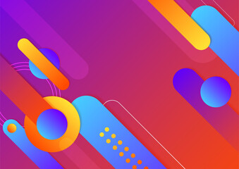 Obraz premium Modern 3d blue orange red green abstract background with geometric shapes. Background with abstract graphic elements for presentation background design.