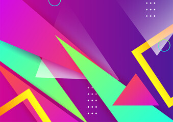 Modern 3d blue orange red green abstract background with geometric shapes. Background with abstract graphic elements for presentation background design.