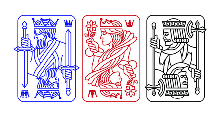 King, queen and jack Playing Card