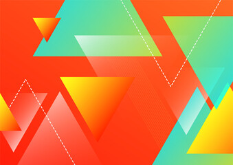 Modern 3d blue orange red green abstract background with geometric shapes. Background with abstract graphic elements for presentation background design.