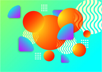 Colorful vivid vibrant gradient abstract background with geometric shapes