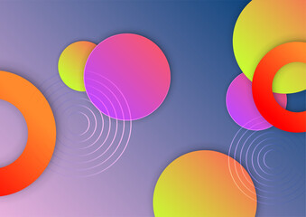 Obraz premium Colorful vivid vibrant gradient abstract background with geometric shapes