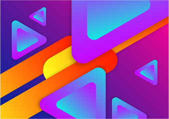 Colorful vivid vibrant gradient abstract background with geometric shapes