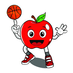 funny apple cartoon character