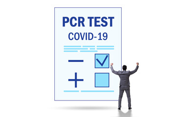 Man in the coronavirus covid-19 test concept