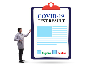 Man in the coronavirus covid-19 test concept