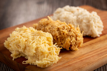 Coconut candy, known in Brazil as cocada.