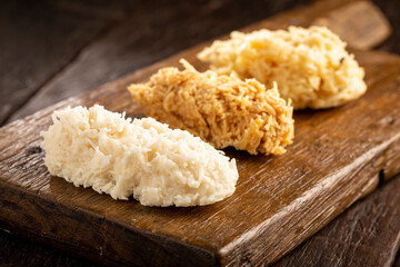 Coconut candy, known in Brazil as cocada.
