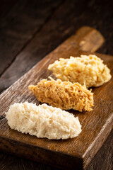 Coconut candy, known in Brazil as cocada.