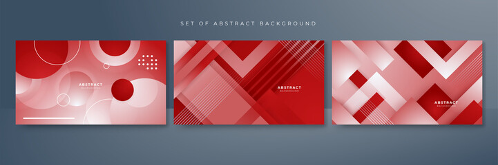 Set of red abstract background