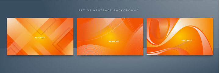 Fototapeta premium Set of abstract colorful orange background