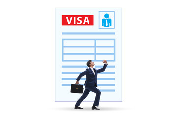 Visa application concept with businessman