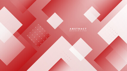 Red abstract background with white geometric shapes