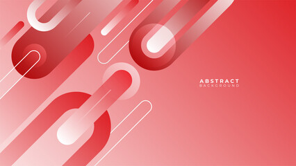 Red abstract background with white geometric shapes