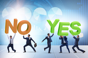 Businessmen in YES NO concept