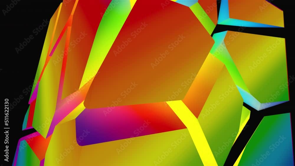 Poster colored broken cube. computer generated 3d render