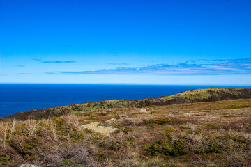Fototapeta na wymiar Landscape photo from the green gardens hike in Gros Morne Newfoundland