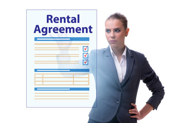 Rental agreement concept with businesswoman