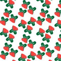 Fresas en patr&oacute;n con hojitas color verde