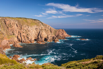 Phillip Island Coastal Cliffs. Impressive beach landscape. Powerful landscape of beach cliffs. Beautiful Australian landscape.