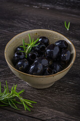 Olives in a ceramic bowl