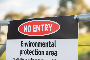 no entry environmental protection area