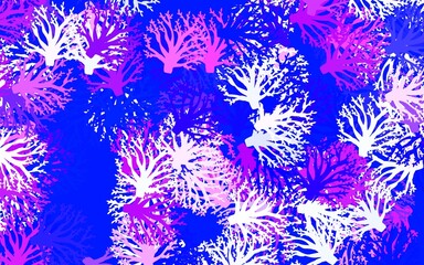 Dark Purple vector elegant wallpaper with branches, leaves.