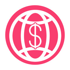 Global or international currency icon concept
