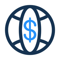 Global or international currency icon concept
