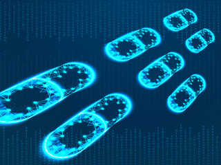 2d illustration Abstract futuristic electronic circuit technology background