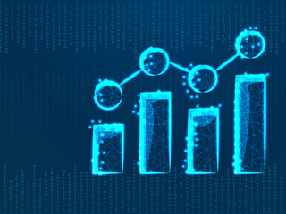 3d rendering Stock market online business concept.(stock business Graph )