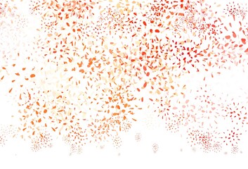 Light Red vector elegant template with leaves.