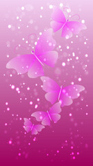 Pink Butterflies Vertical Wallpaper Phone Screensaver
