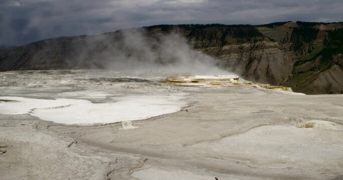 Volcanic landscape at Yellowstone park. 