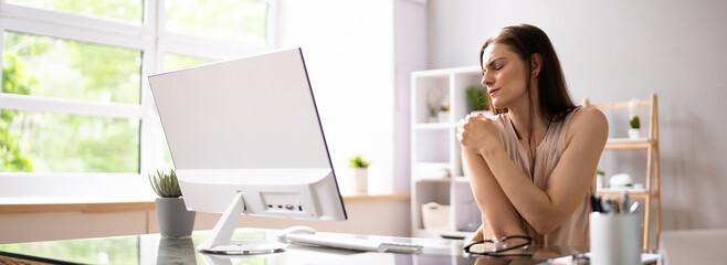 Businesswoman Suffering From Shoulder Pain