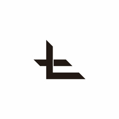 letter lt simple geometric line linked logo vector - obrazy, fototapety, plakaty