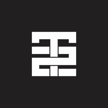 letter t2 overlap line simple geometric line logo vector