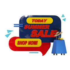 3d illustration theme today summer sale