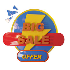 summer vacation beach theme 3d illustration with text big sale 