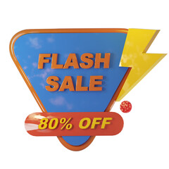 summer vacation beach theme 3d illustration with flash sale