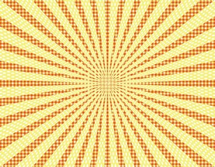 集中線　ポップ　水玉　ギンガムチェック　背景　壁紙　赤色　黄色