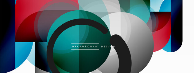 Fototapeta premium Round triangle shapes lines and circles. Geometric vector illustration for wallpaper banner background or landing page