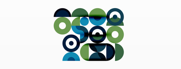 Colorful circle abstract background. Minimal geometric template for wallpaper, banner, presentation