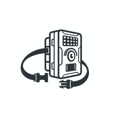 illustration of camera trap, camera for the wild, vector art.