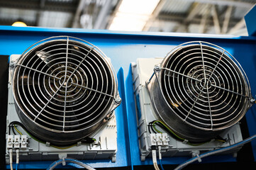 Air conditioners on electronic modules at production plant