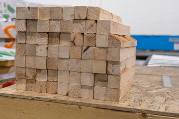 Wood Stacked in Lumberyard from a sawmill