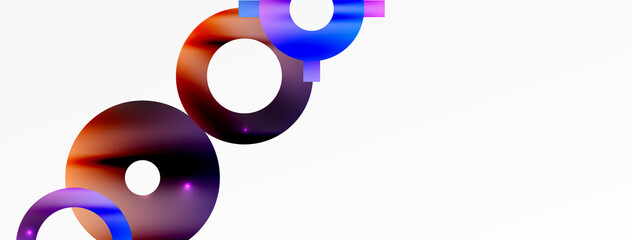 Minimal geometric abstract background. Circle, line and round shapes design. Trendy techno business template for wallpaper, banner, background or landing