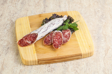 Spanish pork fuet dry sausage