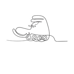 One continuous line drawing. roller skating shoes. Healthy fitness sport. illustration icon vector